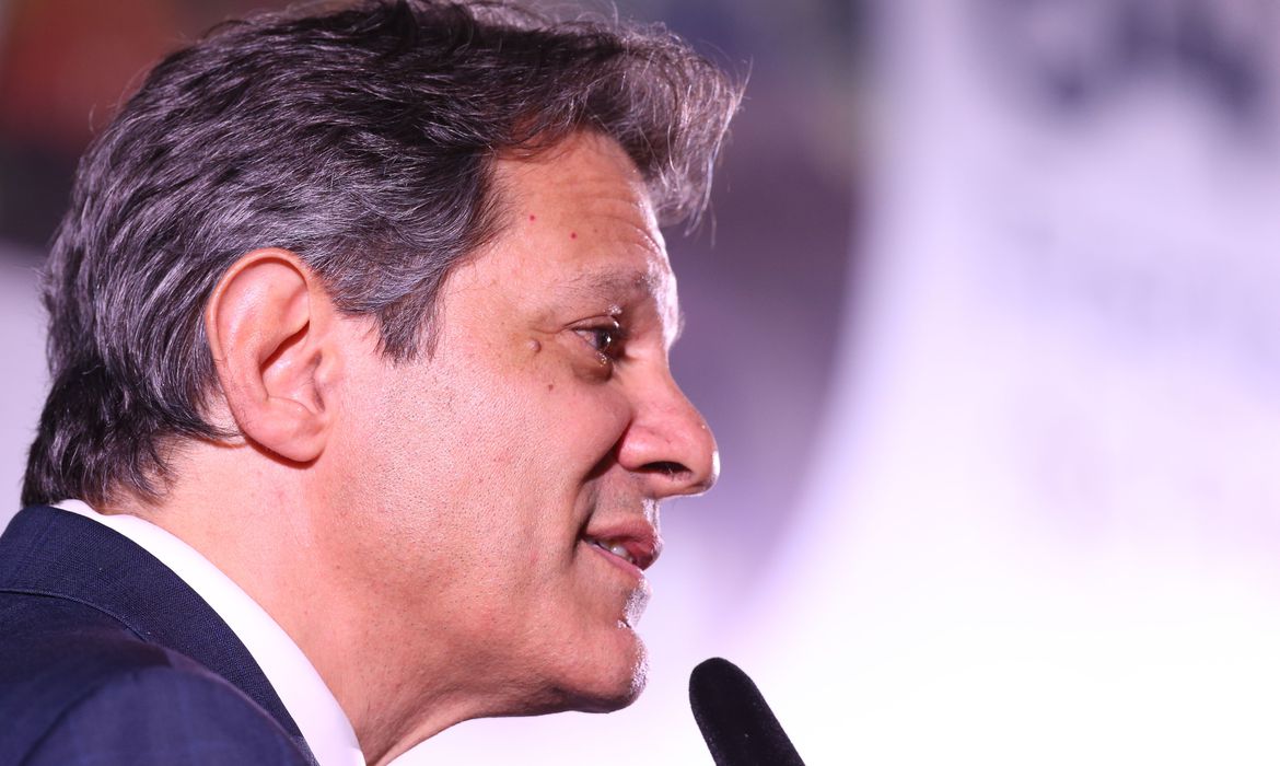 Brasília (DF) 13/03/2023 Ministro da Economia, Fernando Haddad durante reunião na Frente Nacional de Prefeitos.