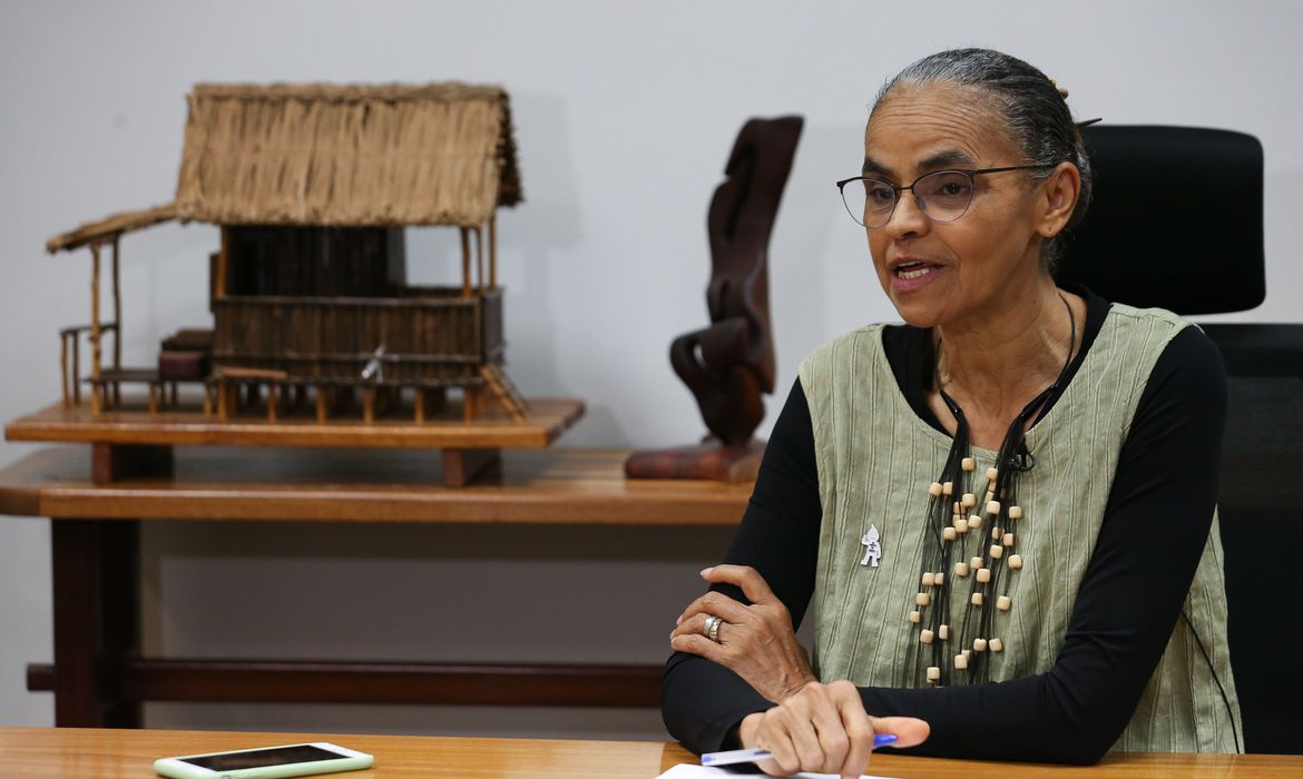 Brasília (DF) 10/04/2023 Ministra do Meio Ambiente, Marina Silva, durante entrevista para Agência Brasil.