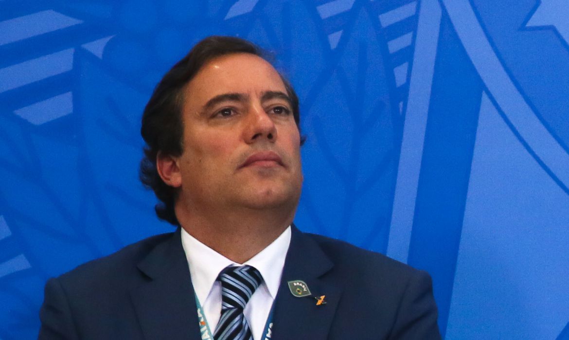 O presidente da Caixa Econômica Federal, Pedro Guimarães, participa do lançamento da nova linha de crédito imobiliário com taxa fixa da Caixa Econômica Federal